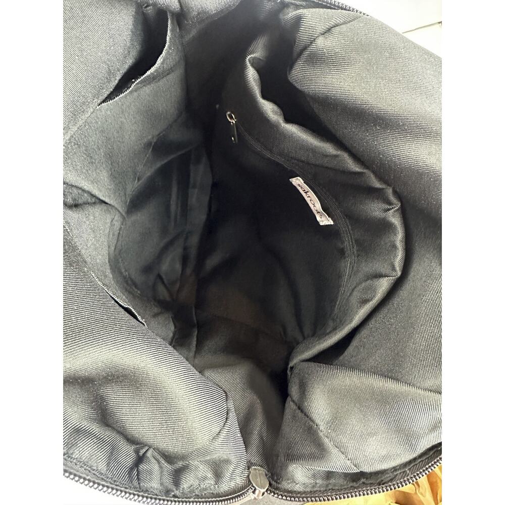 Sakroots Black Backpack White Script Print Convertible Travel Boho Bag Keychain - Picture 11 of 16